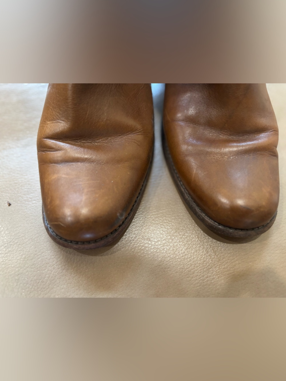 FRYE Philip studded harness cognac  brown Leather biker Ankle Booties size 9.5 - Picture 7 of 10
